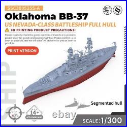 1/300 Military Model Kit US Oklahoma Nevada-class Battleship BB-37 Full Hull