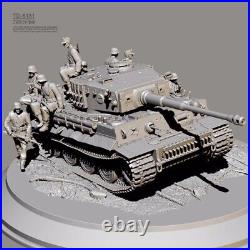 1/35 resin figures model 3D printing of WW II tanks and soldiers unassembled