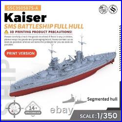 SSMODEL SSC350587S-A 1/350 Military Model Kit SMS Kaiser Battleship Full Hull